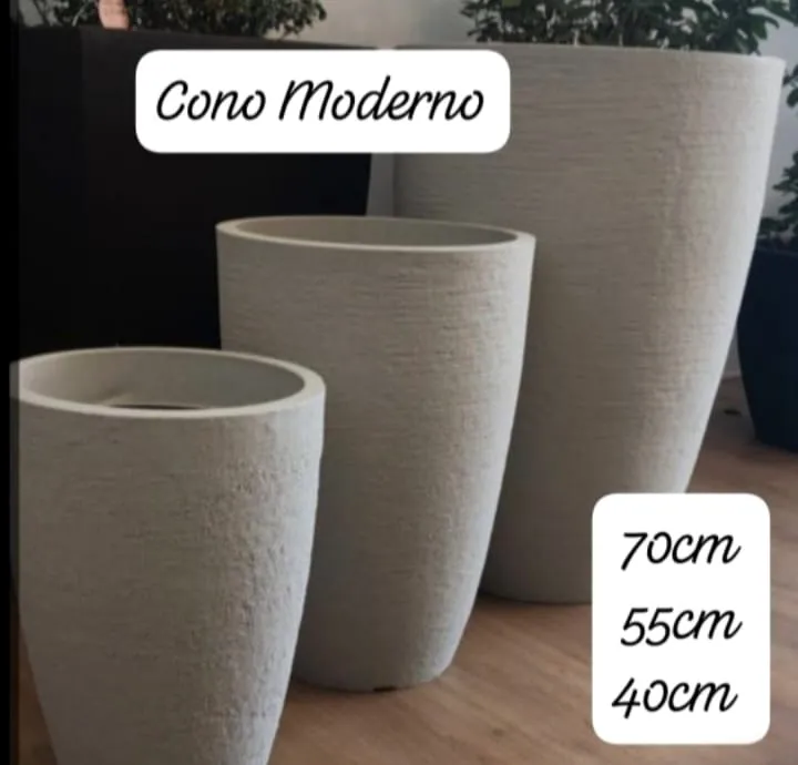 Macetas Cono Moderno de fibrocemento en tres tamaños